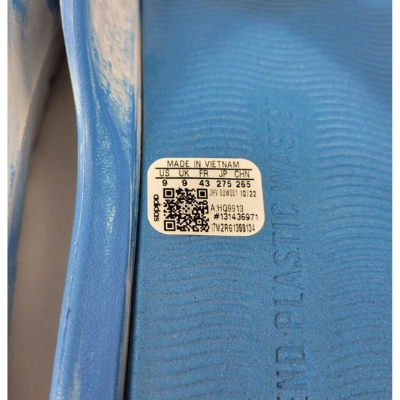 Adidas Adicane Cloud White Pulse Blue Slides Sandals Size Men 9 Womens 10 HQ9913 - Picture 4 of 10